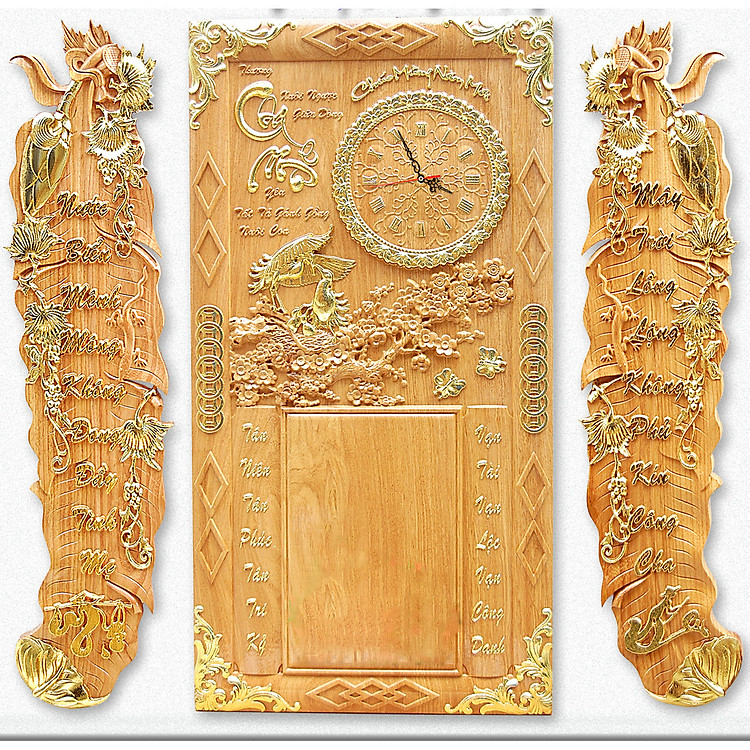 Tranh gỗ đốc lịch Cha Mẹ - Vợ Chồng