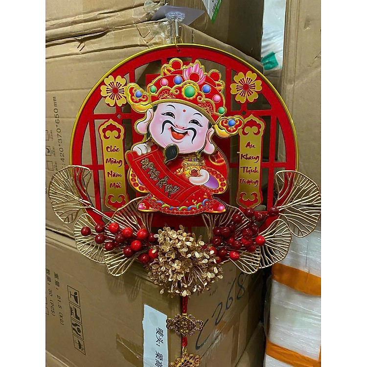 Dải Treo Thần Tài Lúc Lắc CÀNH QUẠT VÀNG (38 cm) - Ảnh 7