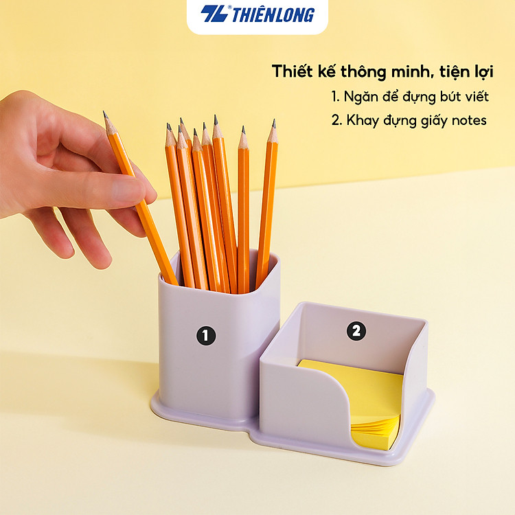 Ống cắm bút Thiên Long PS-003 - Khay giấy notes đa dụng - Ảnh 3