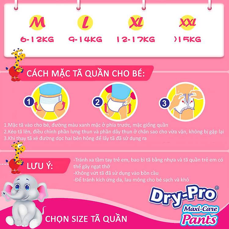 Tã quần Dry-Pro siêu thấm size M Giá rẻ - Hình ảnh 4