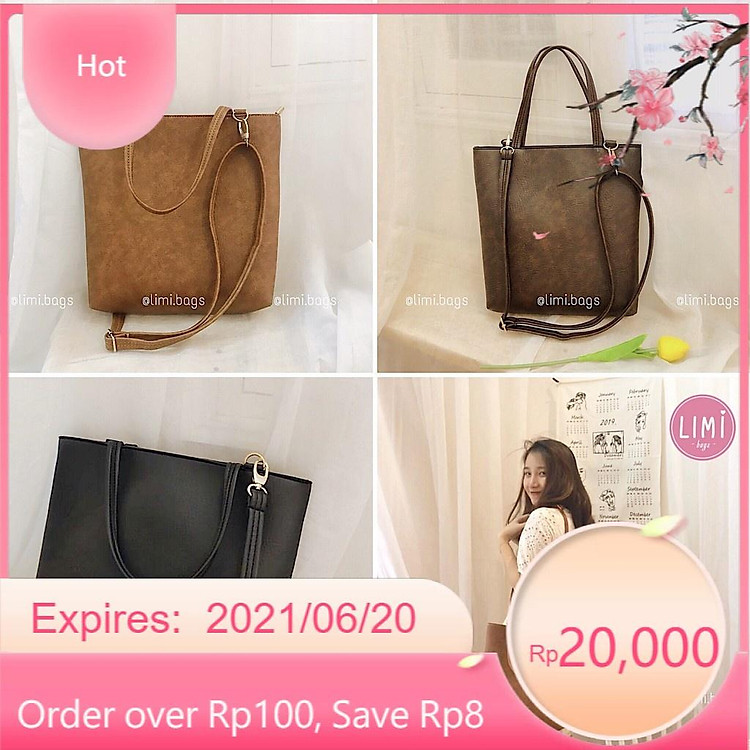 Túi Tote Da cho Nữ Limi Bags xách tay đeo chéo phù hợp công sở đi học cỡ lớn vừa A4 túi xách CHERRY sỉ lẻ toàn quốc