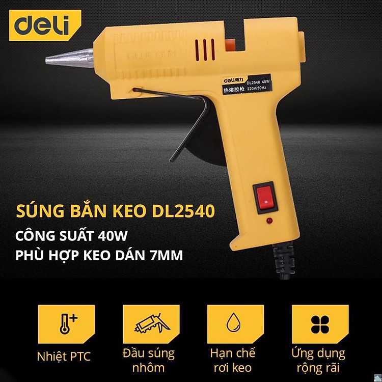 Súng Bắn Keo Deli 40W DL2540 (Màu Đen) - Ảnh 6