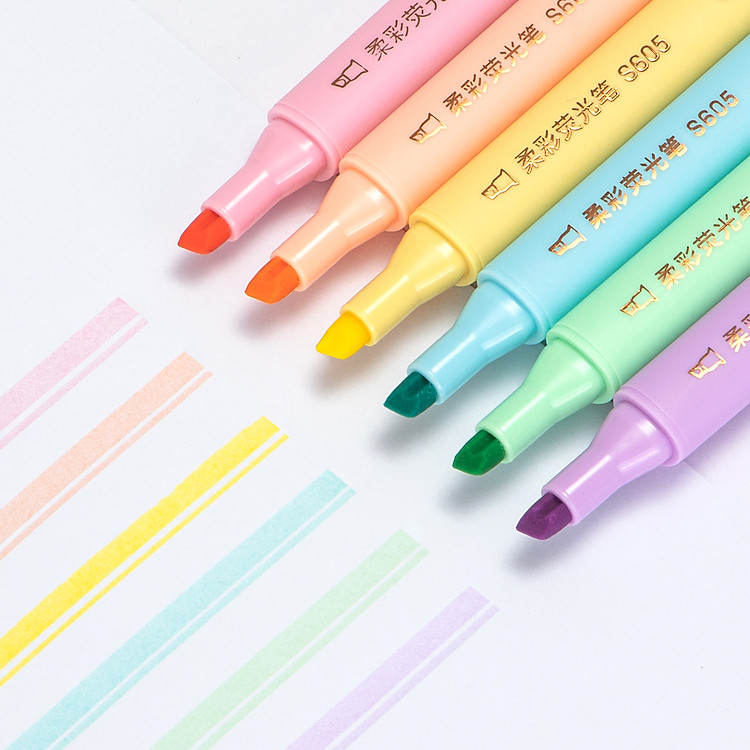 Bút Dấu Dòng Dạ Quang Màu Macaron Deli (6 chiếc) - Ảnh 6