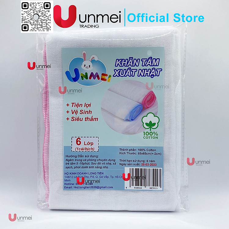 Chọn mua tại Shopee: Khăn Tắm UNMEI 6 lớp Size 65cm mua giá tốt nhất tại Shop Mall