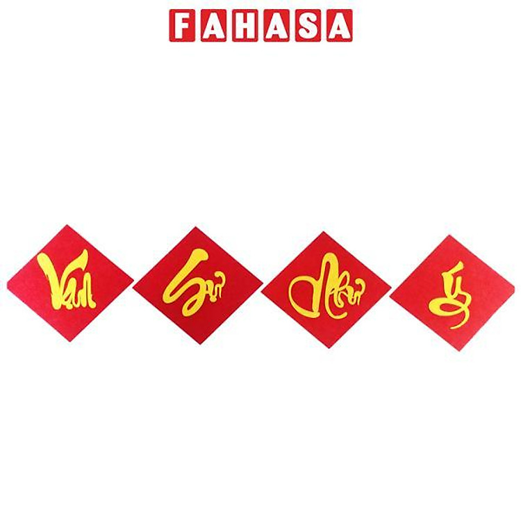 Bộ 4 Chữ Thư Pháp Trang Trí Tết "Vạn Sự Như Ý" 8 cm - Vinacraft