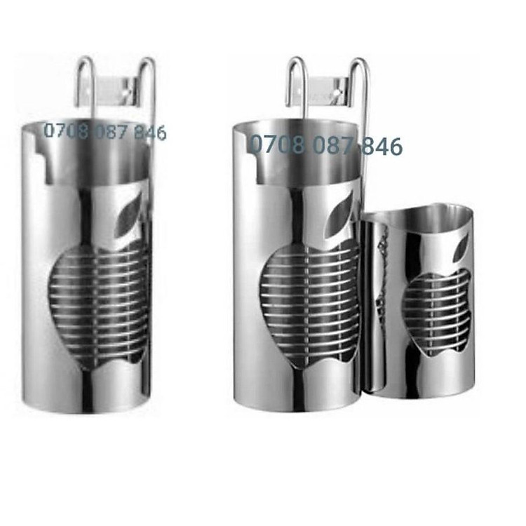 Ống đựng đũa muỗng INOX 304 (đơn, đôi) ) - Ống đũa táo inox, 1 ngăn,2 ngăn