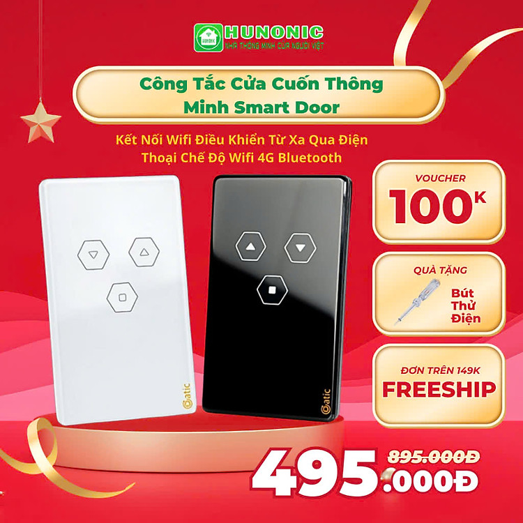 Công Tắc Thông Minh Wifi Cửa Cuốn Datic, Công Tắc Datic Smart Door, Điều Khiển Từ Xa Mở Đóng Cửa Trên Điện Thoại