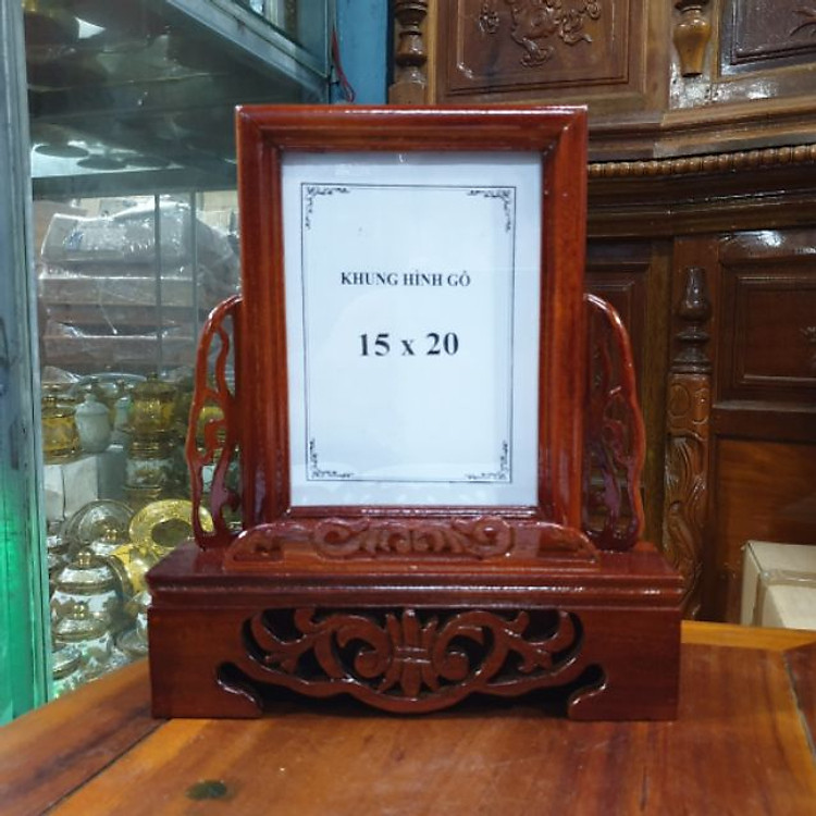 Khung hình thờ gỗ xà cừ 15×20