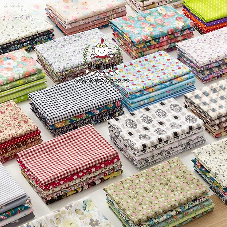 ( SỈ PHỤ KIỆN) Set 6 Tấm Vải Cotton LÀM DIY Họa Tiết Hoa NGẪU NHIÊN Tự May Vá Đồ Thủ Công- BÁCH HÓA NA NA