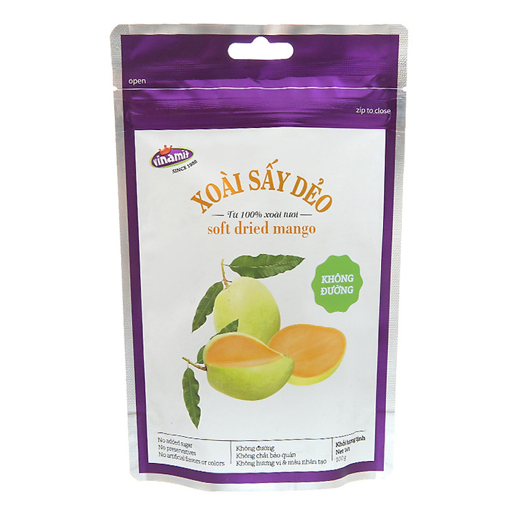 Xoài Sấy Dẻo Tự Nhiên Không Đường Vinamit (100g)