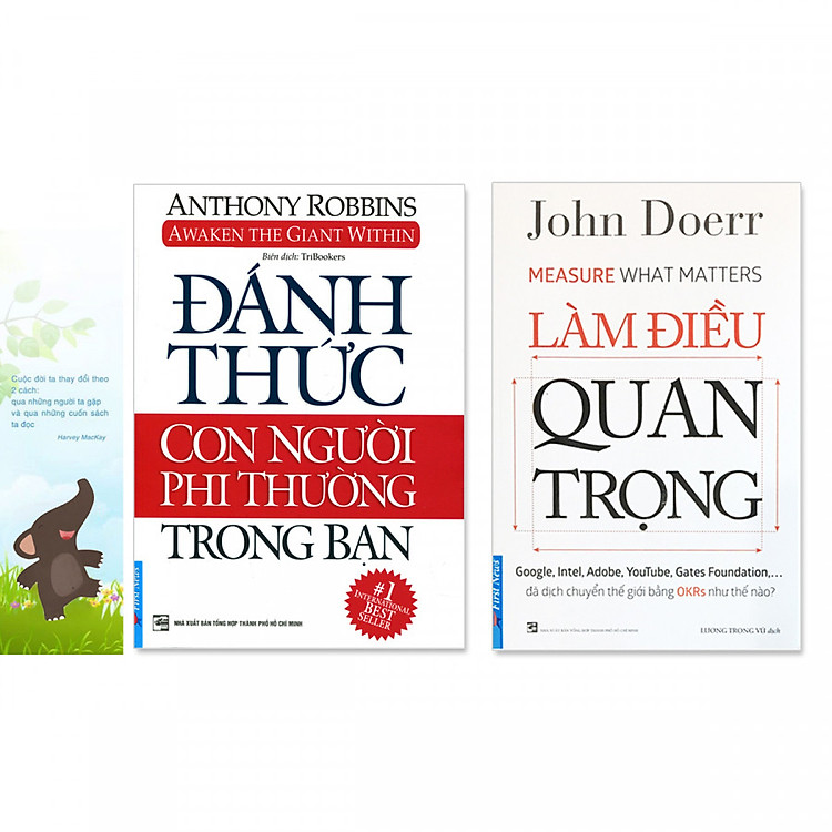 Combo 2 cuốn sách giúp phát triển bản thân: Làm Điều Quan Trọng, Đánh Thức Con Người Phi Thường Trong Bạn (+ bookmark danh ngôn hình voi)