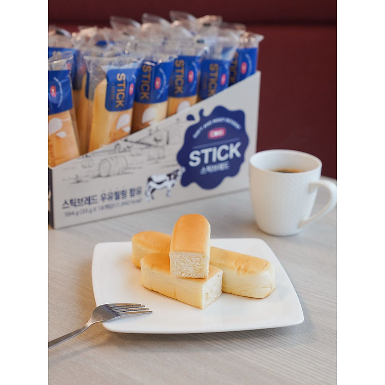 Bánh mì nhân bơ sữa Cobi Stick Bread, Hộp 18 cái, Bánh Hàn Quốc ăn nhẹ tiện lợi