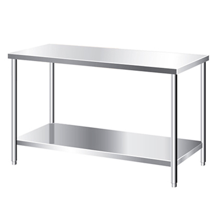 Bàn inox có giá dưới phẳng