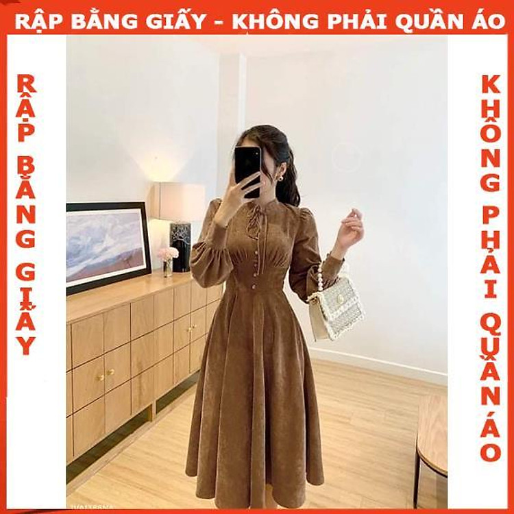 Rập giấy A0 mã 1441 (đầm xòe cổ chân) - Ảnh 2