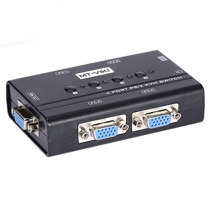 Bộ chuyển tín hiệu 2 CPU dùng 1 Màn hình KVM Switch USB MT-260KL bao gồm cáp KVM - Hàng Chính Hãng