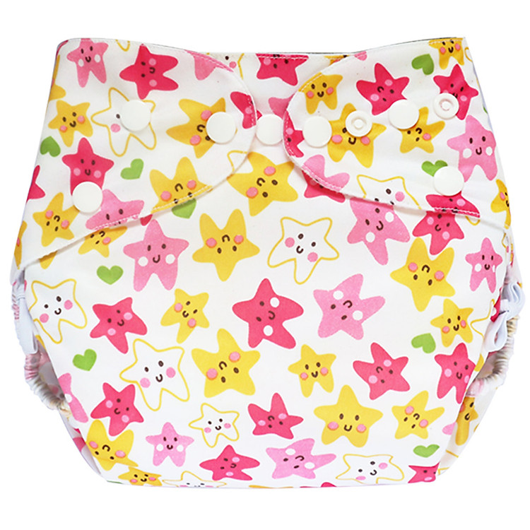 Tã vải Đêm Siêu chống tràn BabyCute size L (14-24kg) (Vỏ + Lót) - Họa tiết bé gái