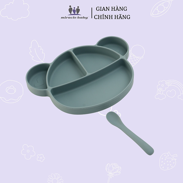 Khay ăn dặm silicon gấu Miraclebaby Chính hãng Ưu đãi - Hình ảnh 5