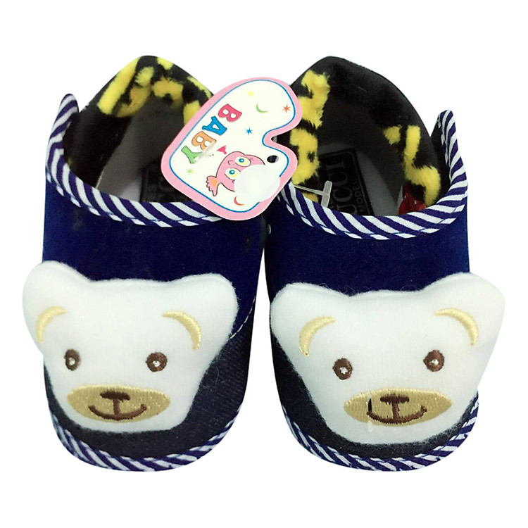 Giày Tập Đi Đế Bệt Baby Panda Bảo Thịnh - Xanh Đậm (12cm)