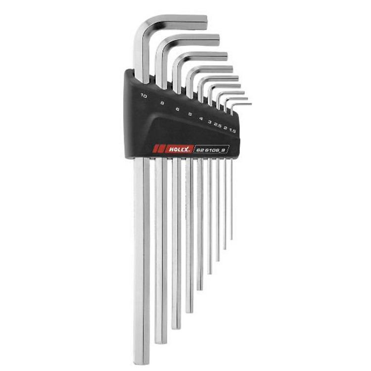 BỘ LỤC GIÁC HOLEX 9 CÂY ĐẦU PHẲNG MẠ NIKEN 626106