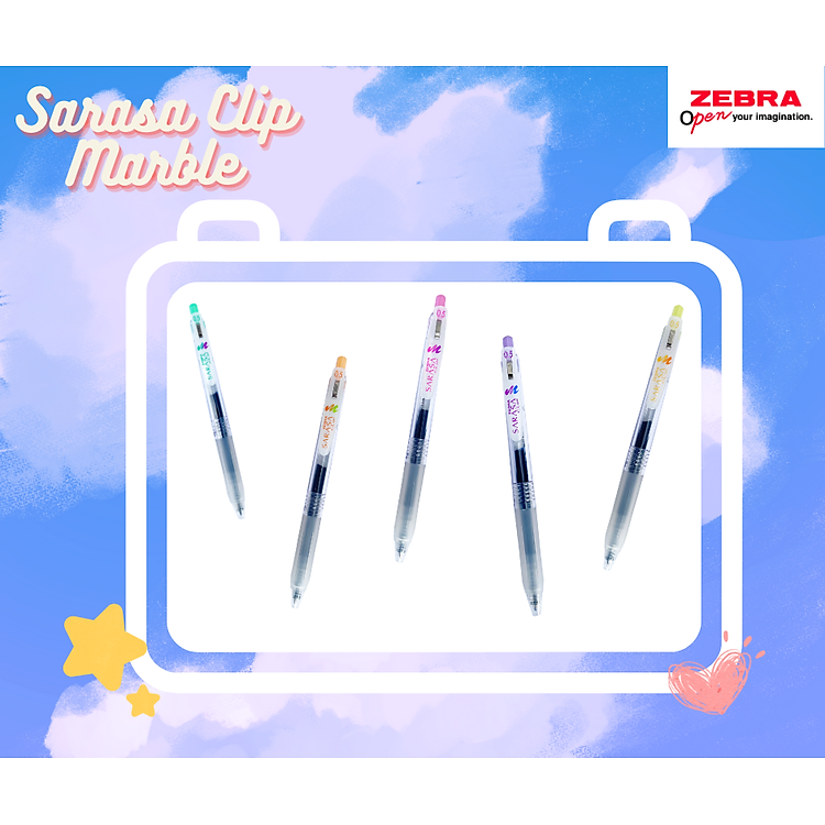 Viết Gel Zebra Sarasa Clip Marble Color 0.5mm (Mực Xanh) - Ảnh 2