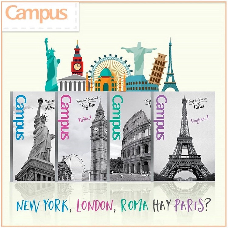 Vở Kẻ Ngang Campus Landscape (120 trang, 10 cuốn)