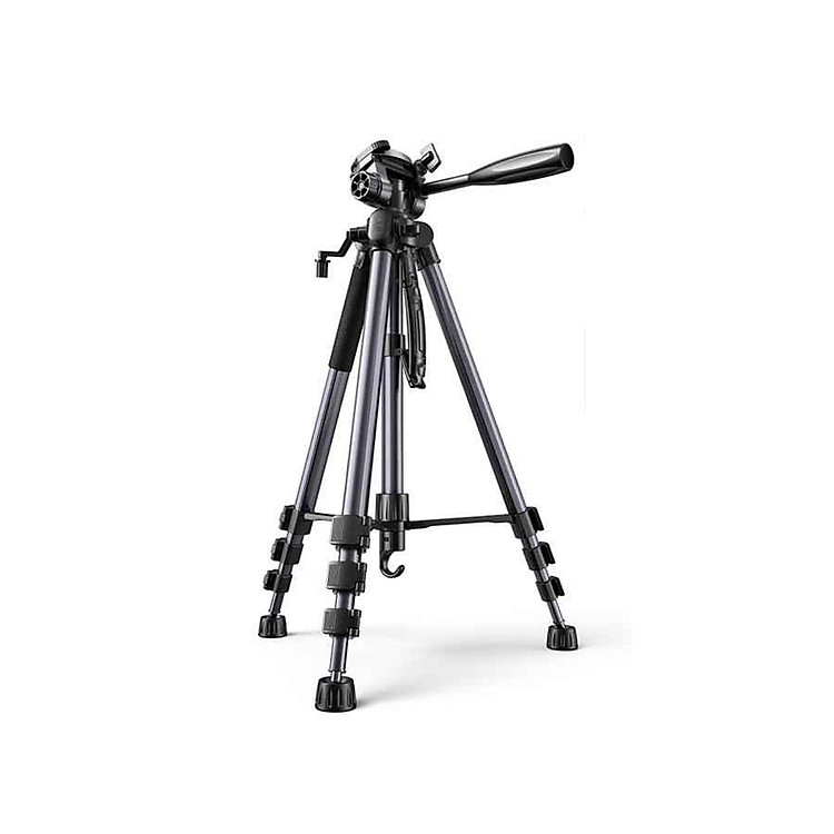 Ugreen 15187 tripod 3 chân cao 55cm-170cm xoay 360 độ bằng nhôm Gậy tự chụp ảnh chuyên nghiệp chống trượt cho điện thoại hoặc máy ảnh đế màu đen max 5kg LP661 20015187 - Hàng chính hãng