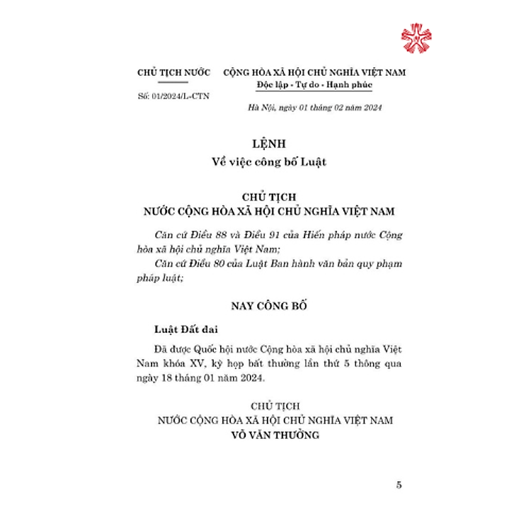 Luật Đất đai (bản in 2024) - Ảnh 3