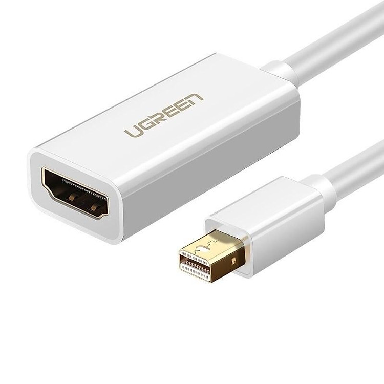 Ugreen UG10460MD112TK 18CM màu Trắng Cáp chuyển đổi Mini DP sang HDMI hỗ trợ phân giải 1920x1080 - HÀNG CHÍNH HÃNG