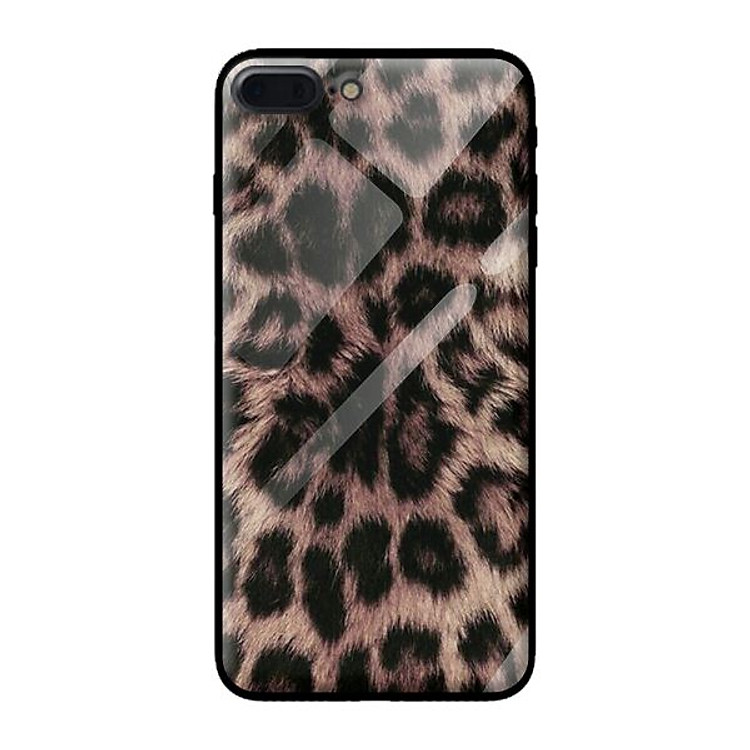 Ốp kính cho iPhone 7 Plus mẫu NÊN LÔNG BEO 1 - Hàng chính hãng