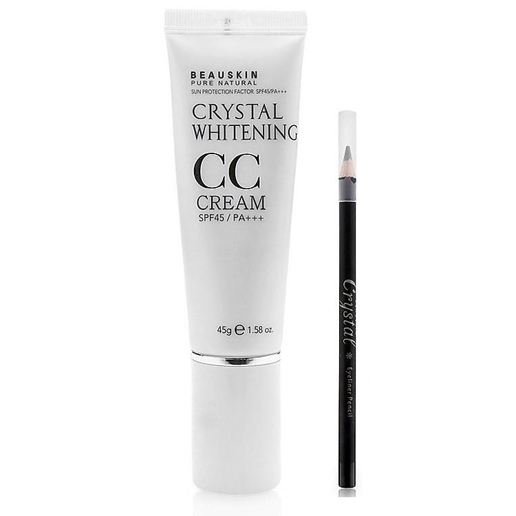 Combo 1 kem nền siêu mịn lâu trôi CC cream Beausksin Hàn quốc ( 45g) + 1 bút kẻ mắt Beauskin CHỈ MỘT MÀU ĐEN