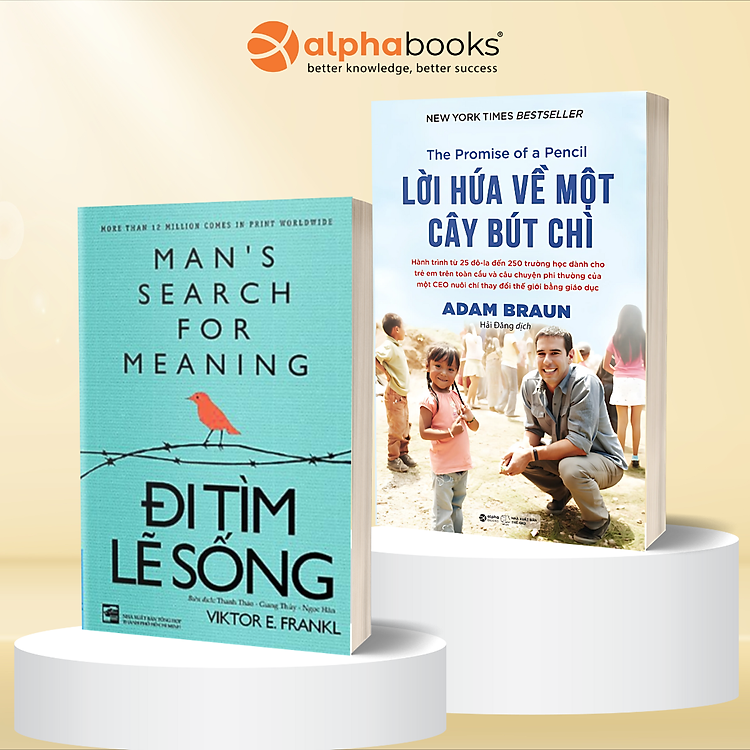Combo The Promise Of A Pencil - Lời Hứa Về Một Cây Bút Chì (Alpha Books) + Man's Search For Meaning - Đi Tìm Lẽ Sống (First New)