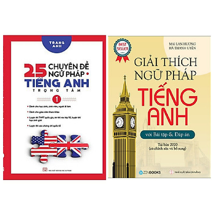 Combo 2 cuốn: 25 Chuyên Đề Ngữ Pháp Tiếng Anh Trọng Tâm – (Tập 1) + iải Thích Ngữ Pháp Tiếng Anh (Tái Bản 2020)
