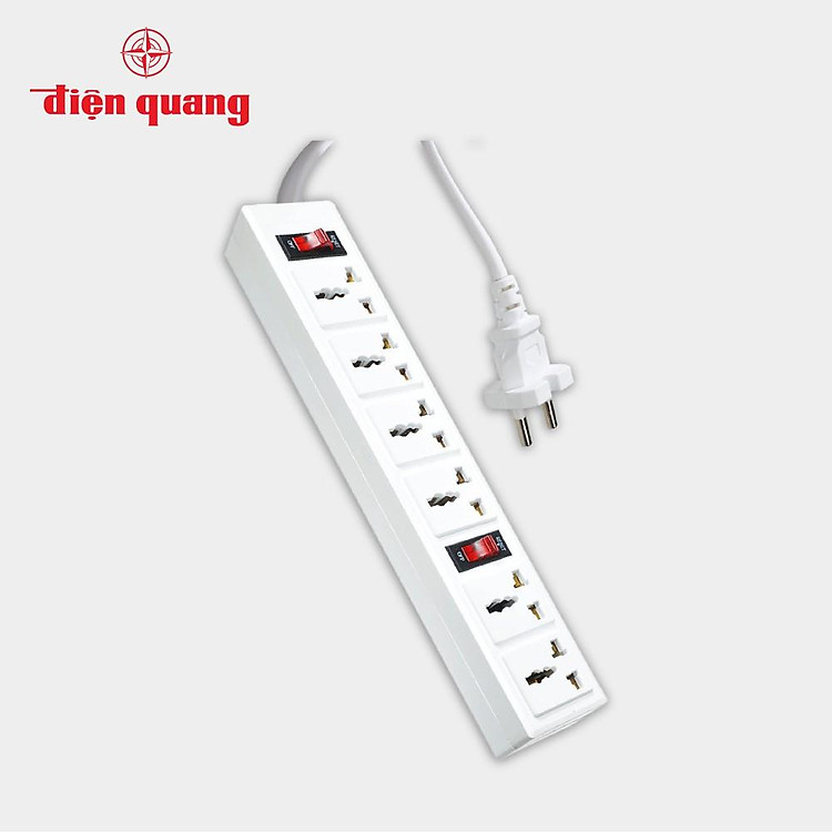 Ổ cắm Điện Quang ĐQ 003A-04 (6 lỗ 3 chấu)