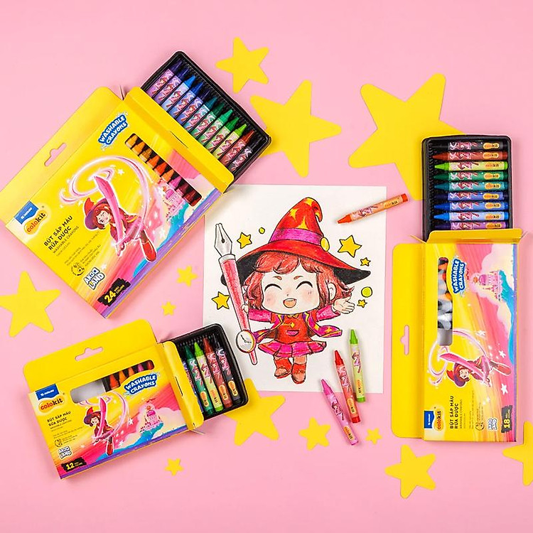 Hộp Bút Sáp Màu Rửa Được Colorkit (12 chiếc) - Ảnh 3