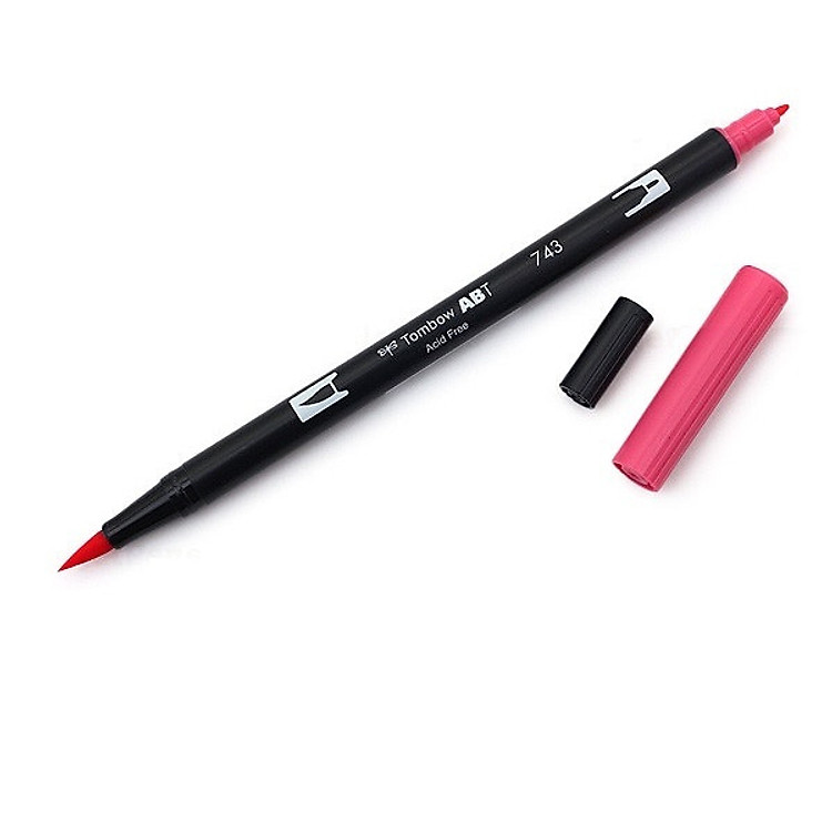 Bút lông cọ hai đầu Tombow ABT Dual Brush Pen - Brush/ Bullet - Hot Pink (743)