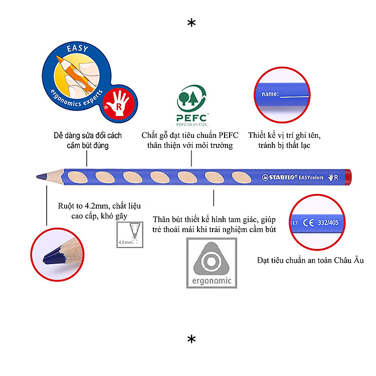 Bộ Bút Chì Màu STABILO EASYcolors (12 cây) - Ảnh 3