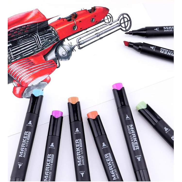 Bút màu Marker BAOKE MP2911 (12 màu) - Ảnh 6