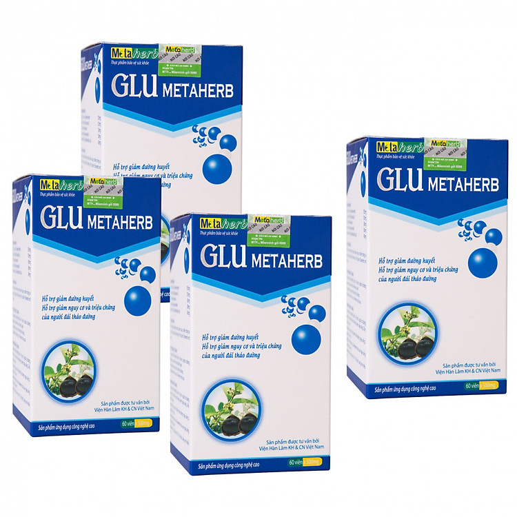 Combo 4 Hộp Thực Phẩm Chức Năng Tiểu đường Glu Metaherb