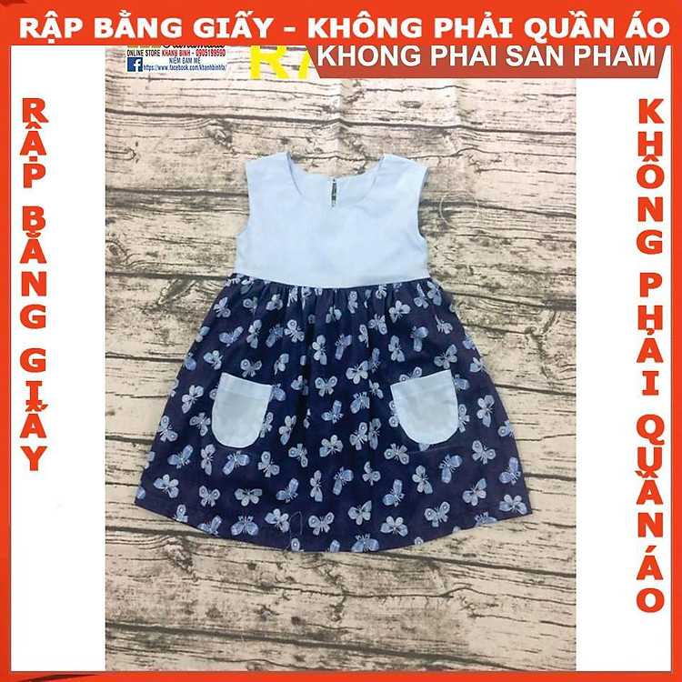 Rập giấy A0 đầm bé gái mã R77 (6 chiếc)