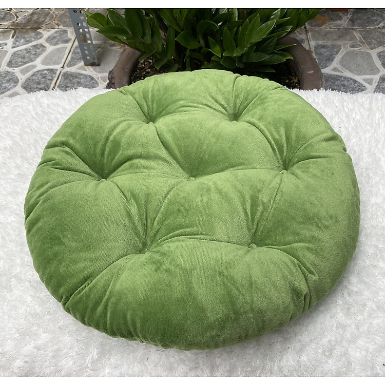 ĐỆM NGỒI BỆT TRÒN / GỐI LÓT GHẾ VẢI NỈ NHUNG CAO CẤP DÀY 6CM ( SIZE 40CM ) SBK049