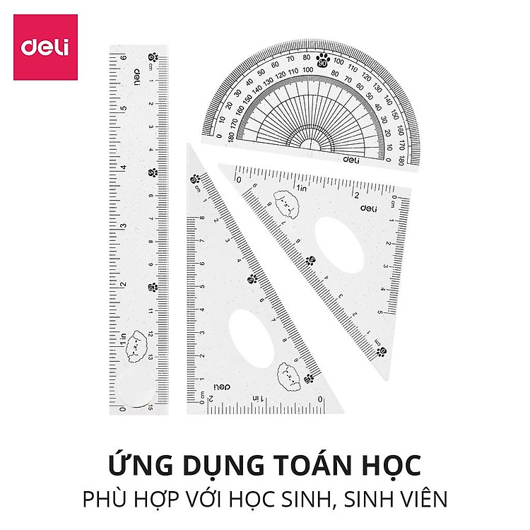 Bộ Thước Kẻ Eke Đa Năng (4 món) - Ảnh 2