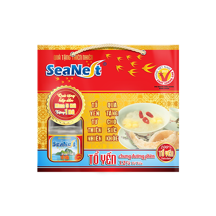 Block 5+1 Nước Tổ Yến 12% Chưng Đường Phèn Seanest Khánh Hòa Nutrition – Lọ 70ml x 6 lọ