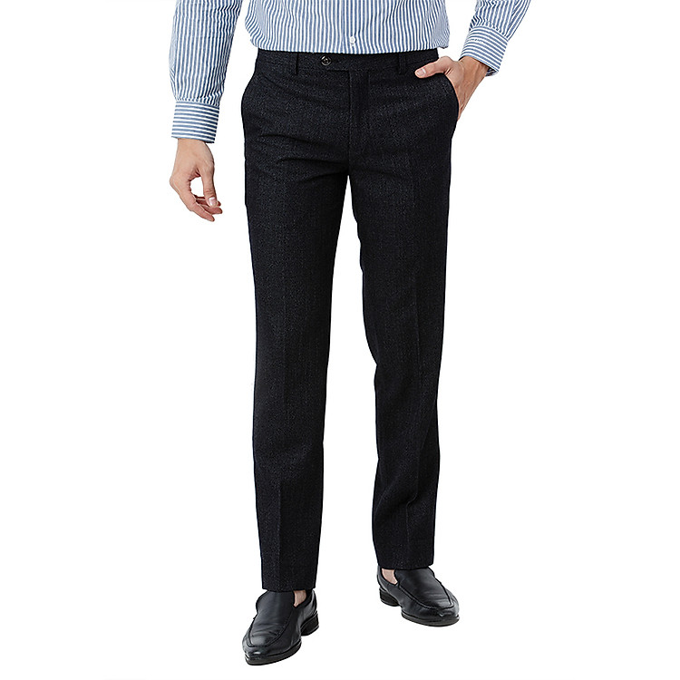 Quần Tây Nam 0Ly Có Vân Vĩnh Tiến 866-05 - Đen Muối Tiêu