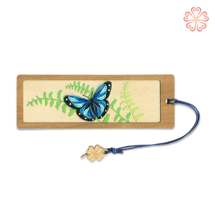 Bookmark Giấy Xoắn Nghệ Thuật - Bướm Xanh - Blue Butterfly - Animals - Việt Net - VN6BM412087NN