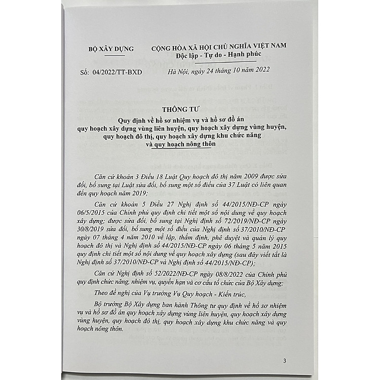 Văn Bản Quy Định Về Hồ Sơ Nhiệm Vụ Và Hồ Sơ Đồ Án Quy Hoạch Xây Dựng - Ảnh 3