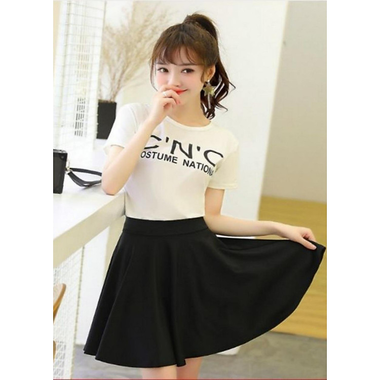 Chân váy xòe ngắn đen xinh xắn