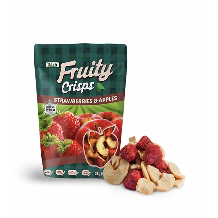 Dâu Tây Và Táo Sấy Giòn DJ&A Nhập Khẩu Úc 25g