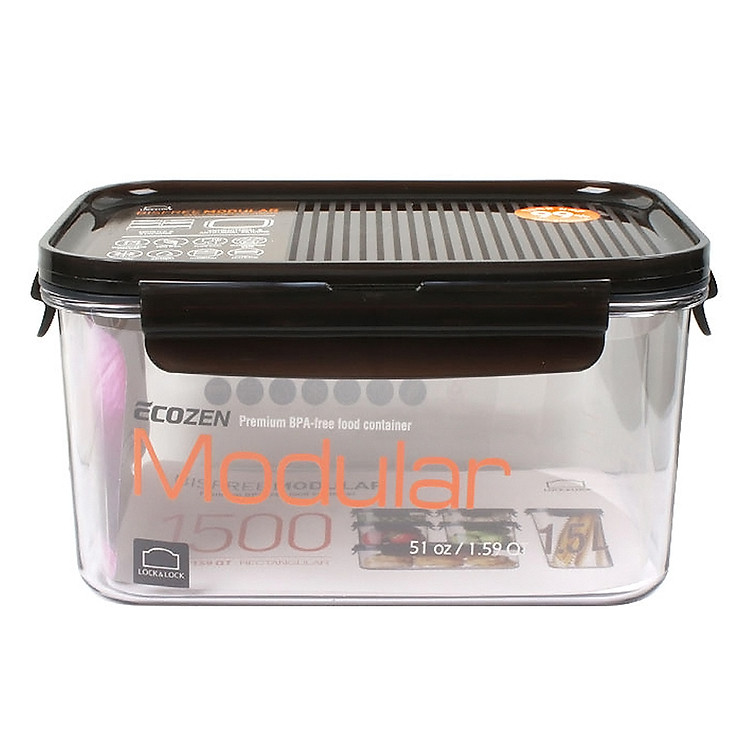 Hộp Bảo Quản Thực Phẩm Hình Chữ Nhật Lock&Lock Bisfree Modular LBF405 (1.5L ) - Nâu