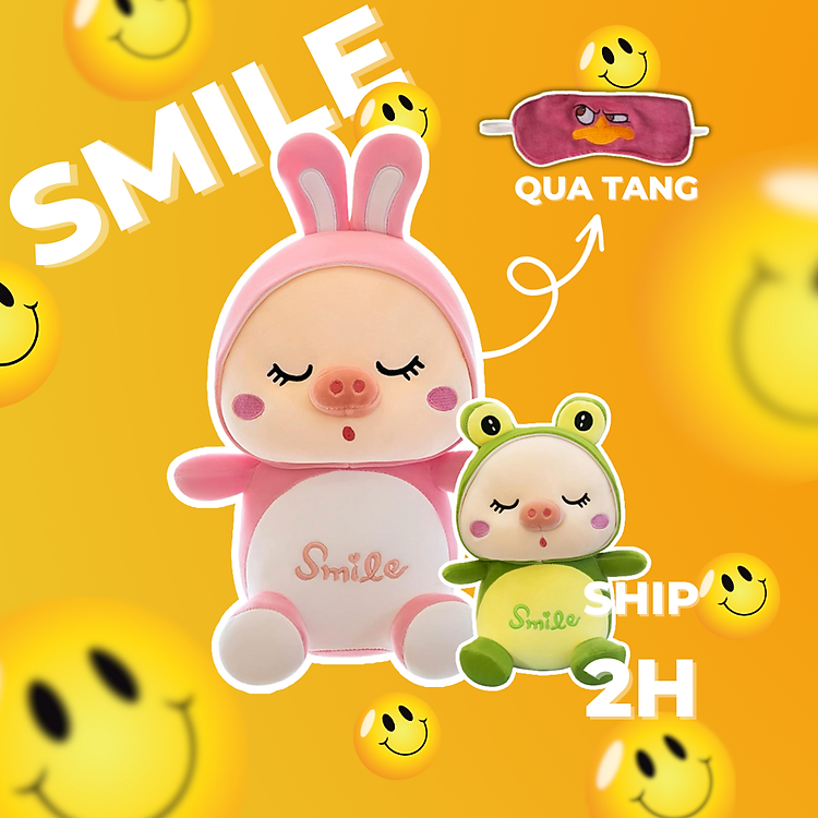 Mua Thú nhồi bông heo Smile dễ thương Chính hãng Giá rẻ - Hình ảnh 3
