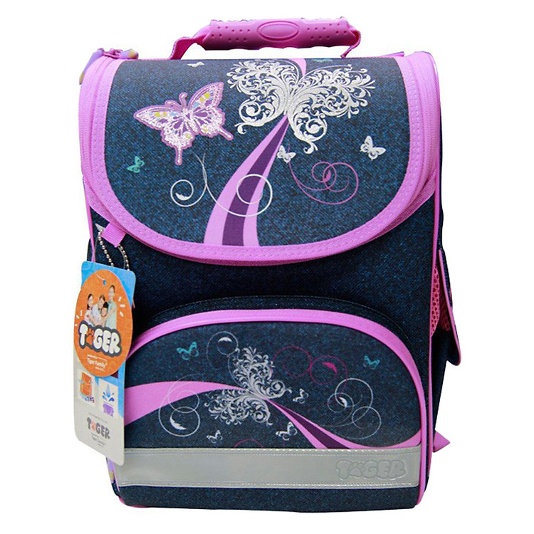 Cặp Học Sinh Siêu Nhẹ Chống Gù Lưng Và Lệch Vai Tiger Family Nature Quest 1728H (Denim Garden)